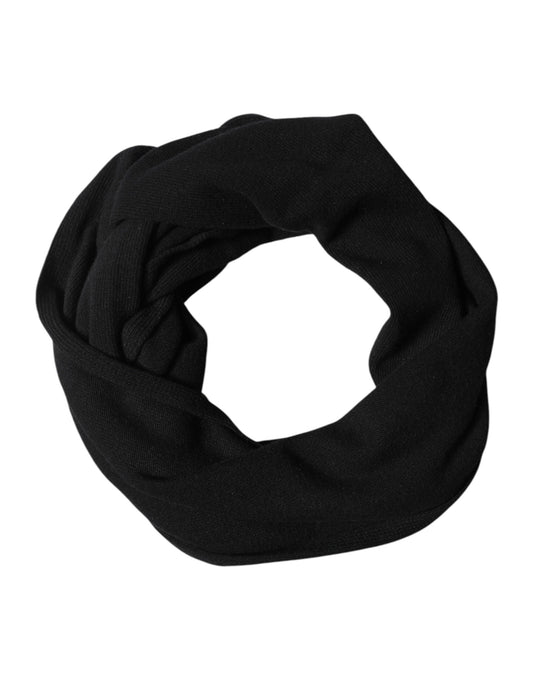 Dolce & Gabbana Black Wool Knit Neck Wrap Shawl Men Scarf Curated Luxury Accessories by Orvyn