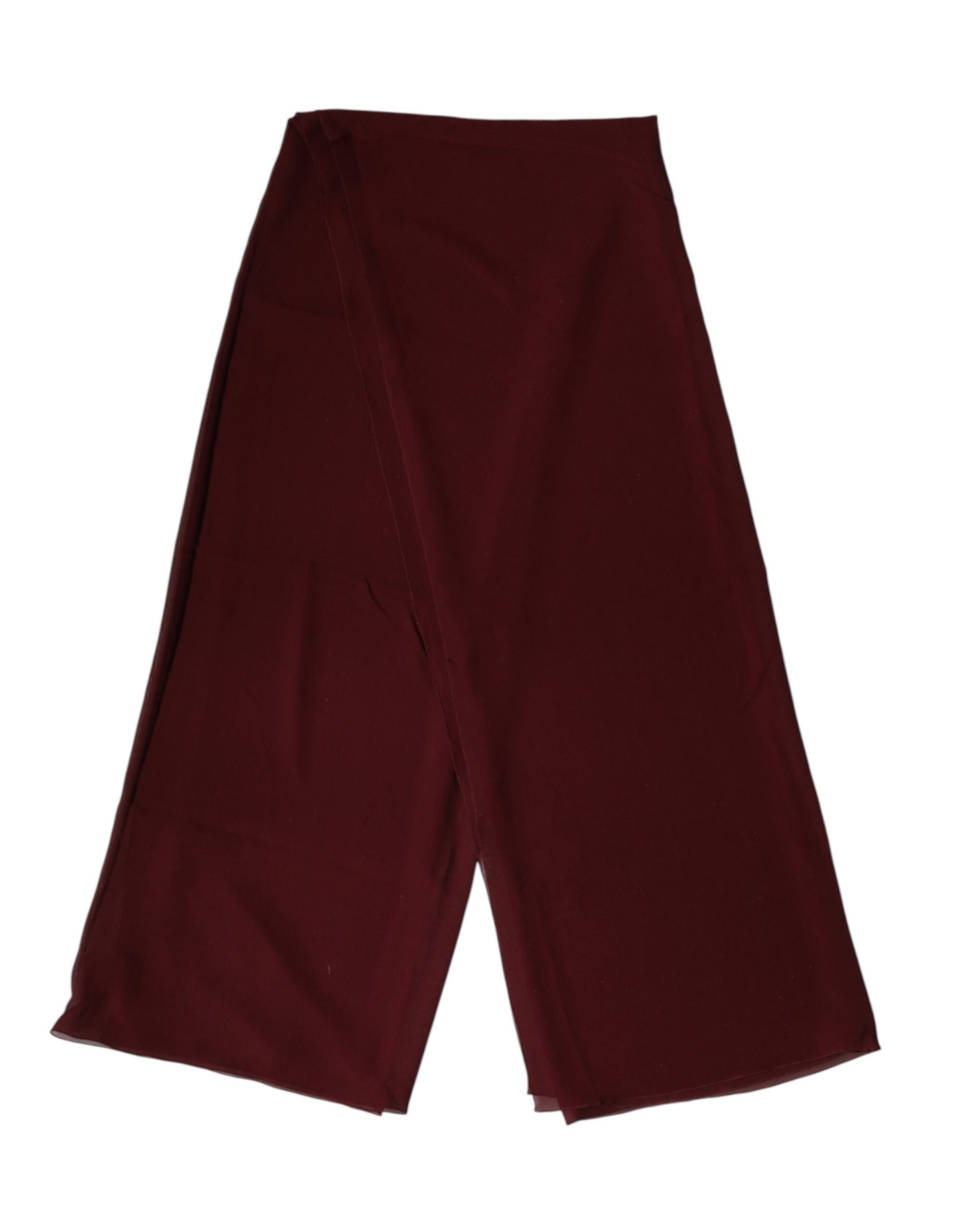 Dolce & Gabbana Maroon Silk Stole Neck Wrap Shawl Men 200cm x 130cm Scarf Curated Luxury Accessories by Orvyn