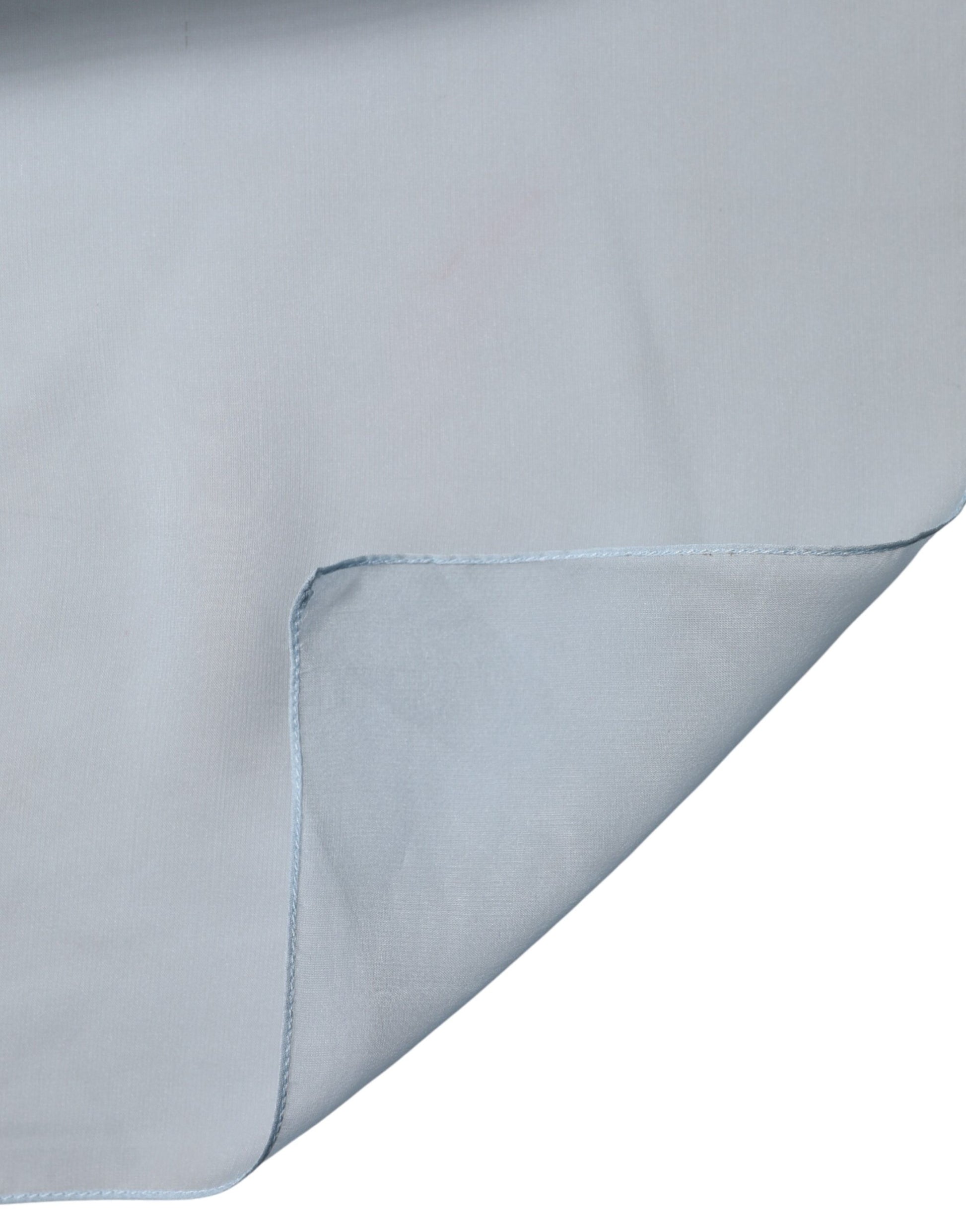 Dolce & Gabbana Light Blue Silk Stole Neck Wrap Shawl 200cm x 130cm Scarf Curated Luxury Accessories by Orvyn