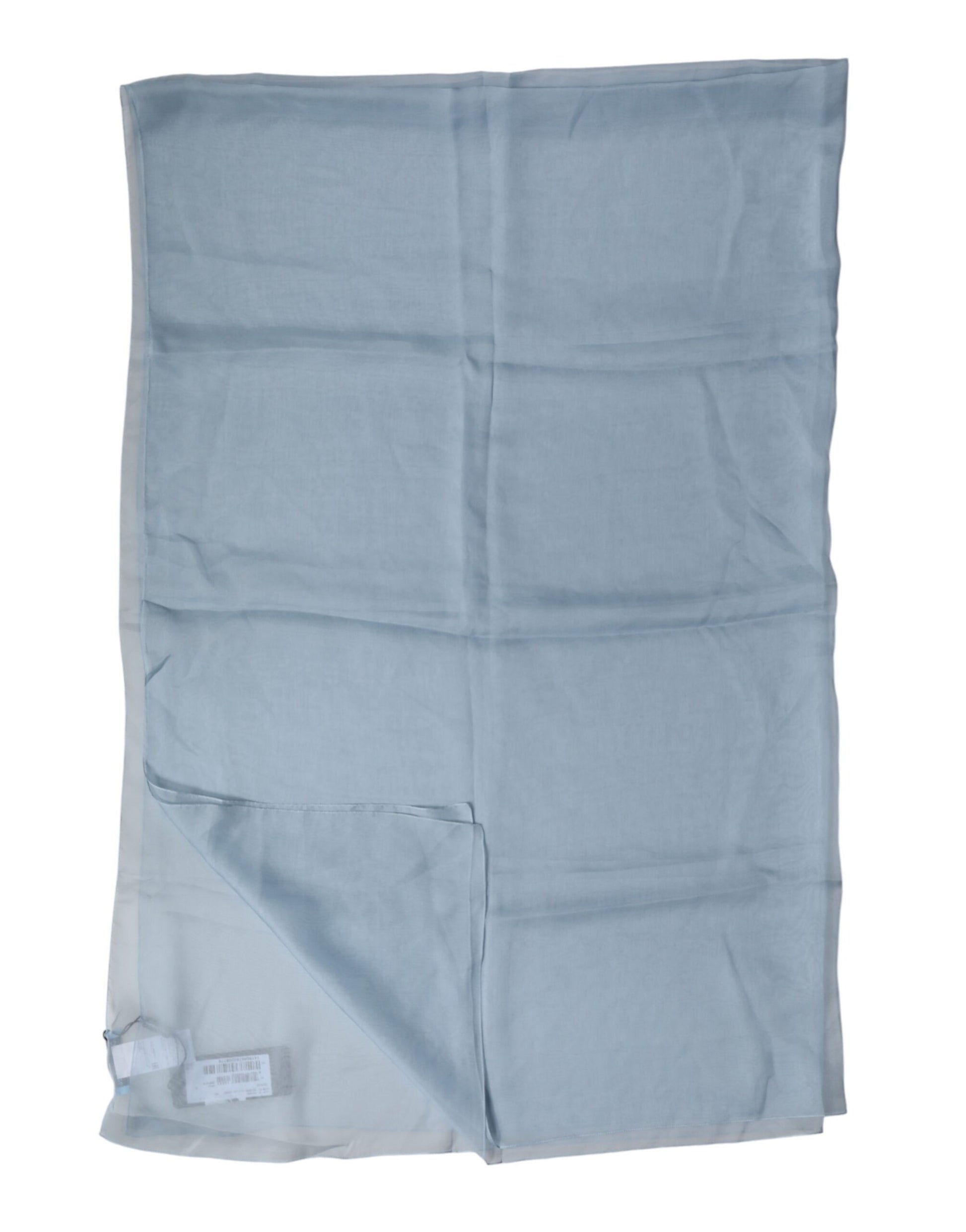Dolce & Gabbana Light Blue Silk Stole Neck Wrap Shawl 200cm x 130cm Scarf Curated Luxury Accessories by Orvyn
