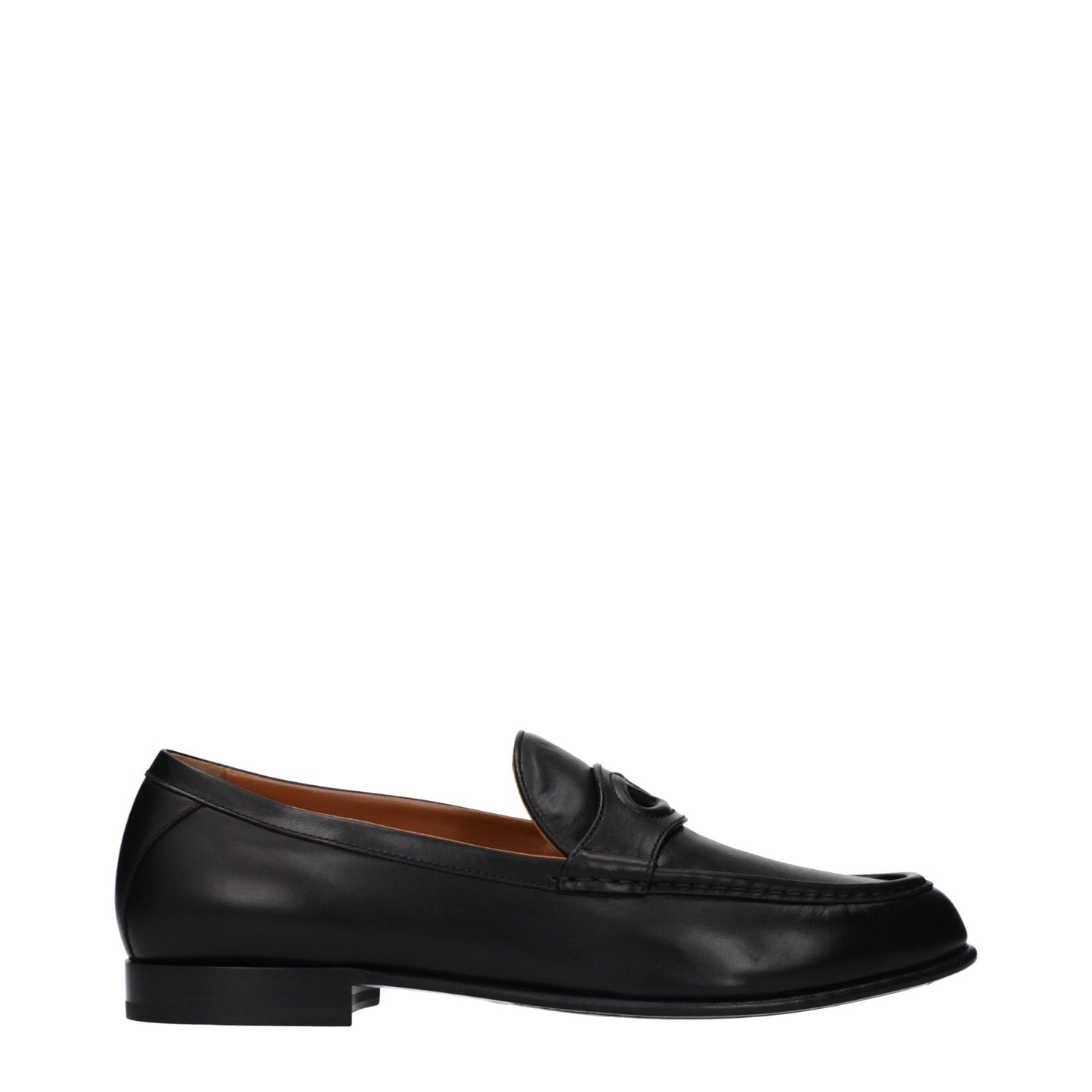 Valentino Garavani Black Leather Slip-On Loafers schwarz