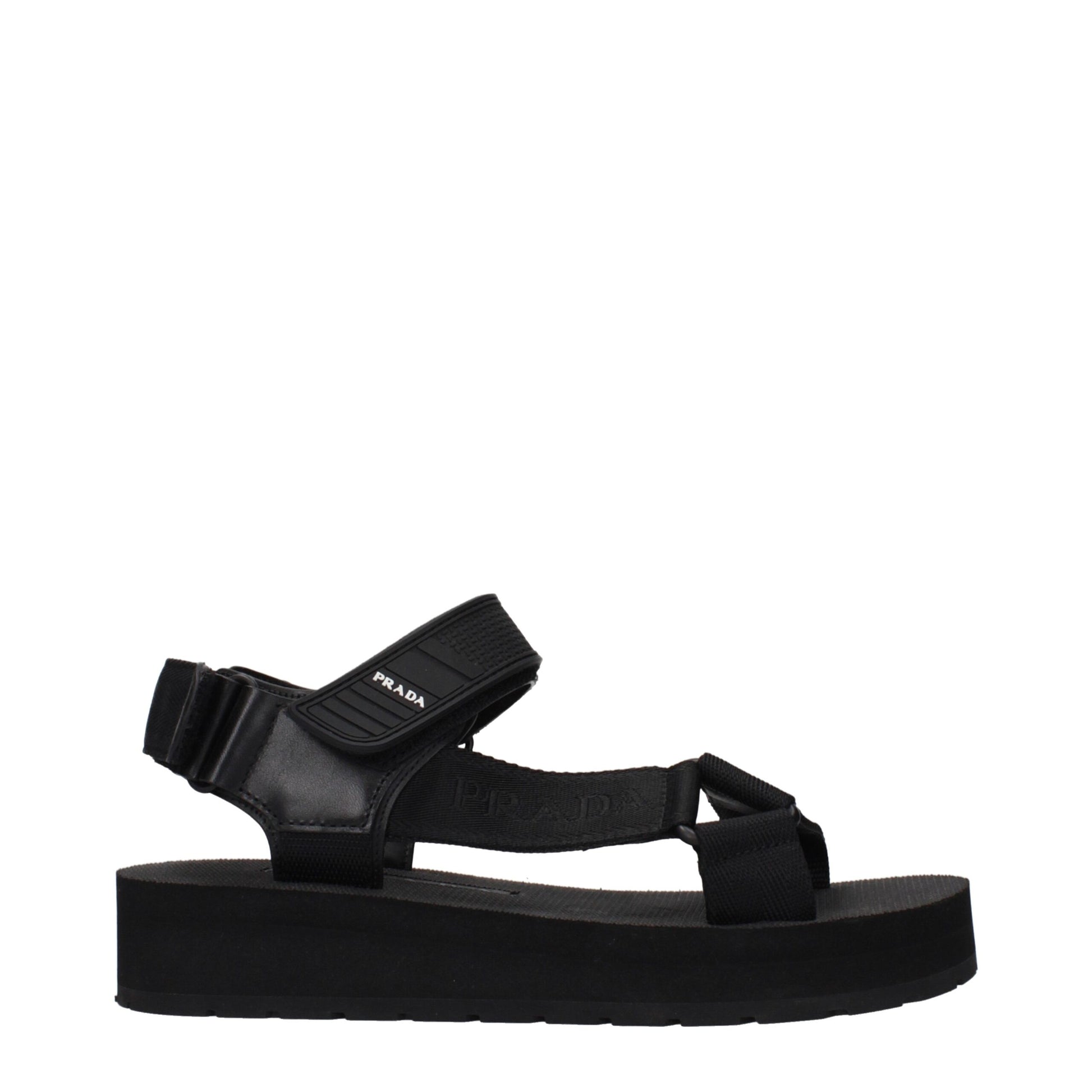 Prada Black Fabric Flat Sandals Curated Luxury Accessories by Orvyn