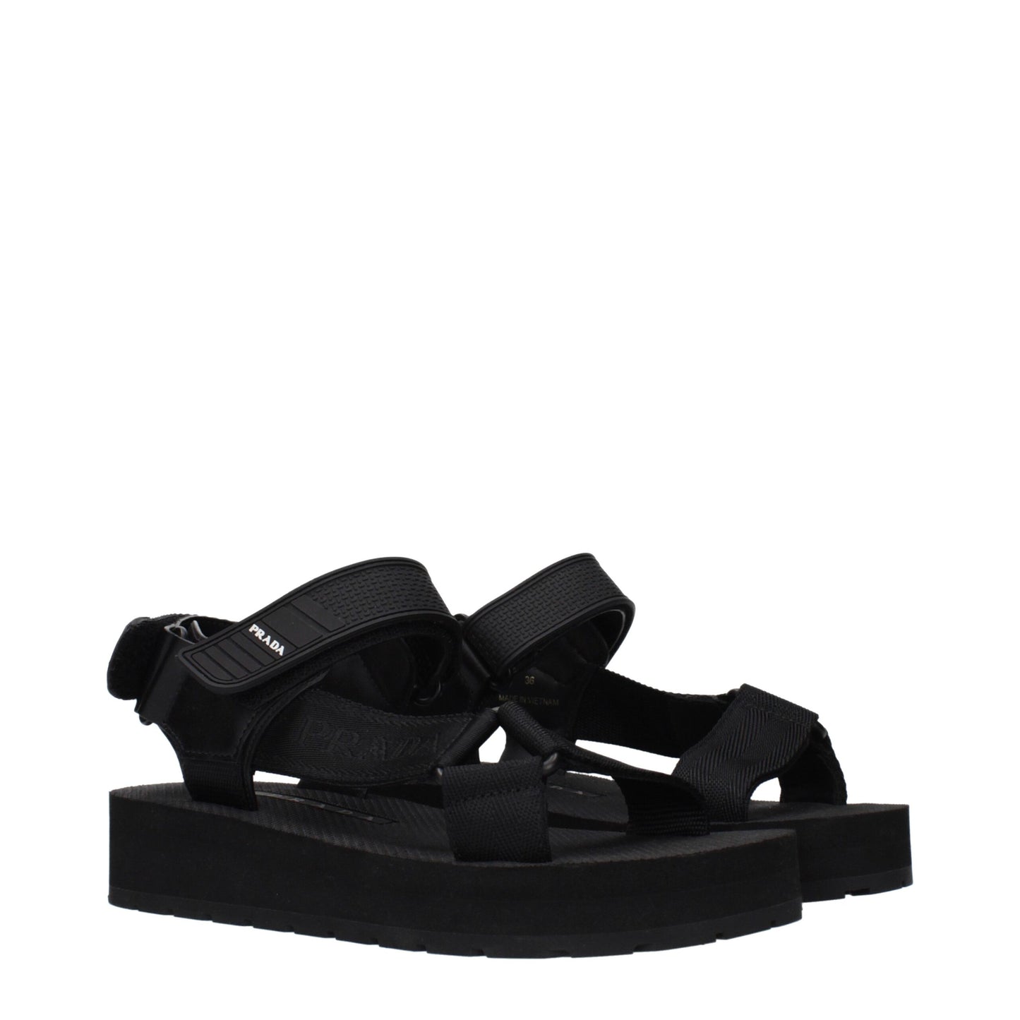 Prada Black Fabric Flat Sandals Curated Luxury Accessories by Orvyn