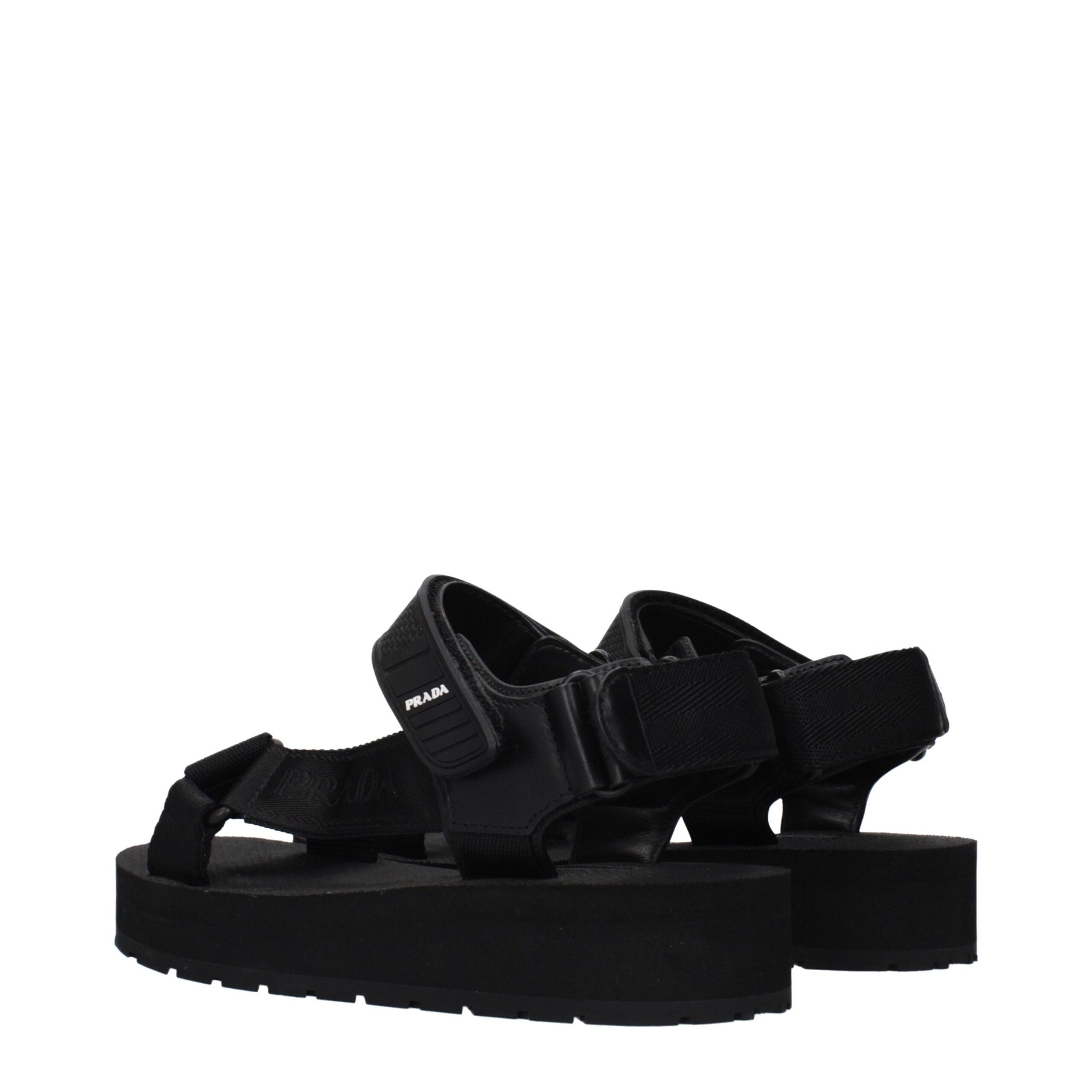 Prada Black Fabric Flat Sandals Curated Luxury Accessories by Orvyn