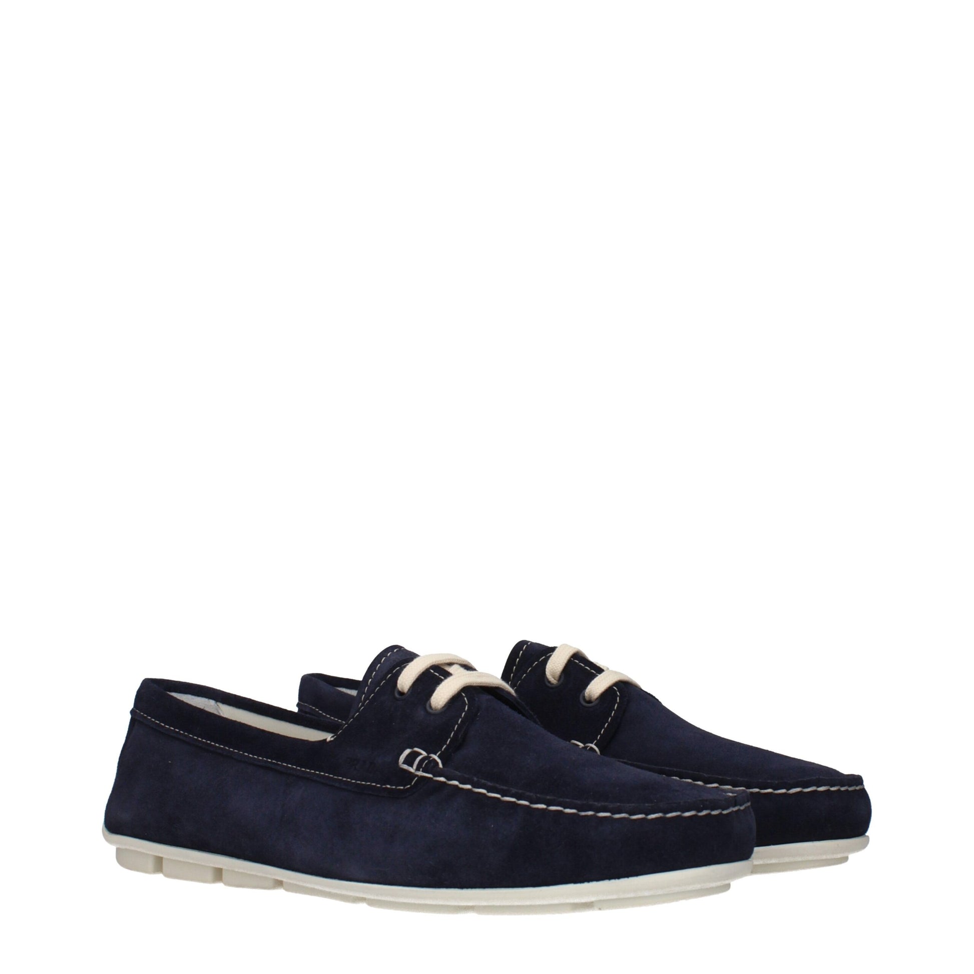 Prada Blue Leather Slip-On Loafers Curated Luxury Accessories by Orvyn