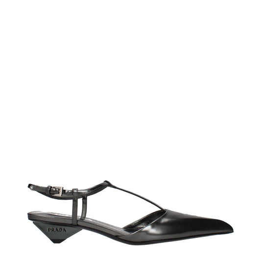 Prada Gray Leather Flat Sandals Curated Luxury Accessories by Orvyn