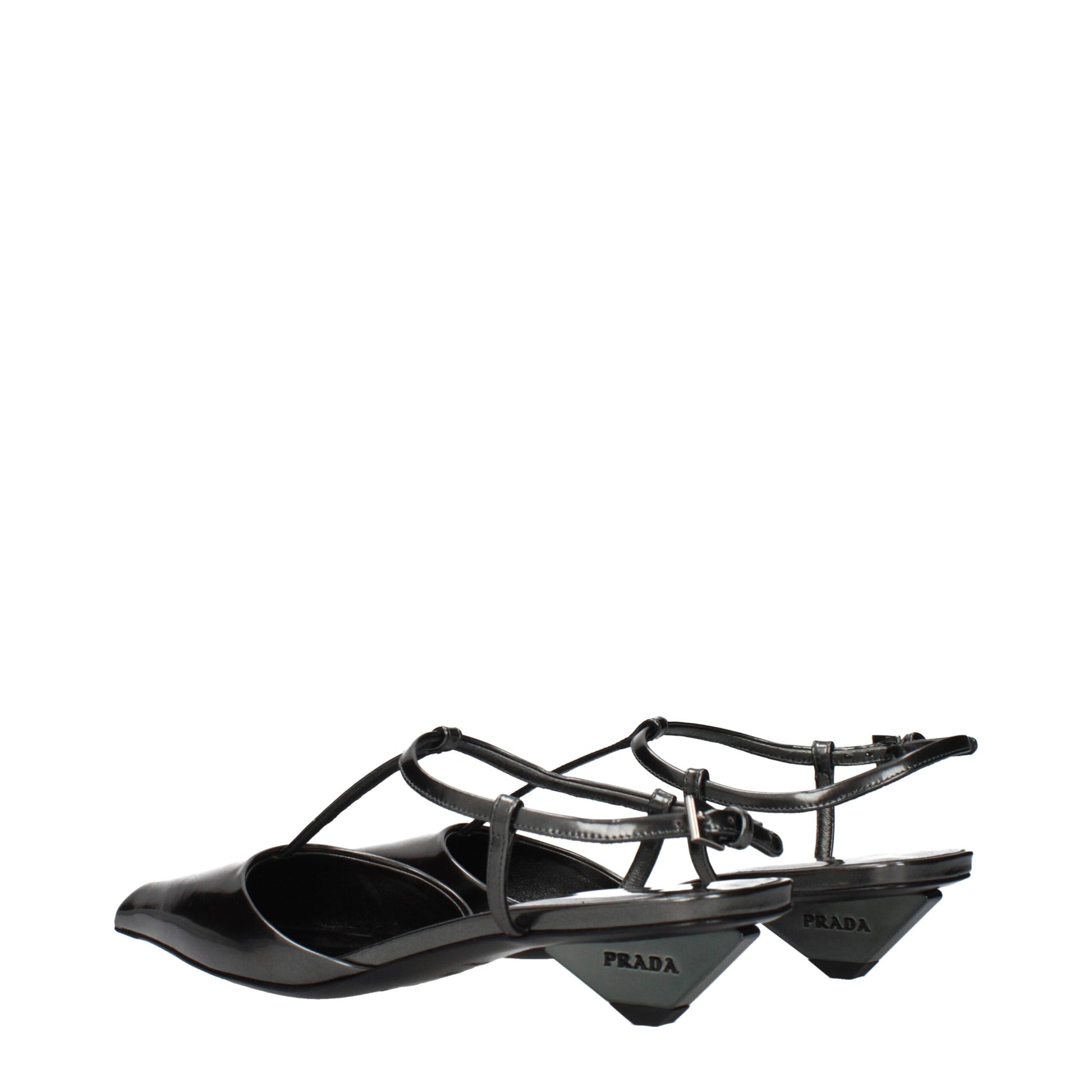 Prada Gray Leather Flat Sandals Curated Luxury Accessories by Orvyn