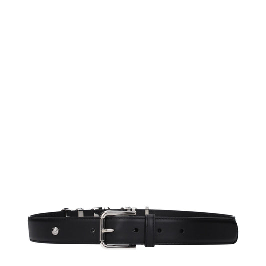Dolce & Gabbana Black Leather Regular Belt Curated Luxury Accessories by Orvyn