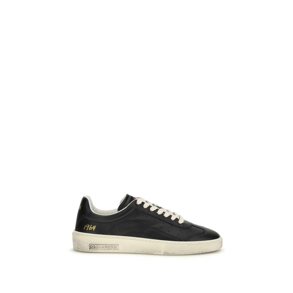 Dsquared² Black Calf Leather Bos Taurus Low Top Sneakers Curated Luxury Accessories by Orvyn