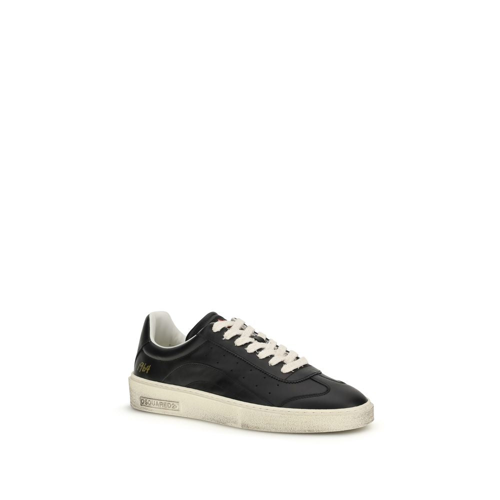 Dsquared² Black Calf Leather Bos Taurus Low Top Sneakers Curated Luxury Accessories by Orvyn