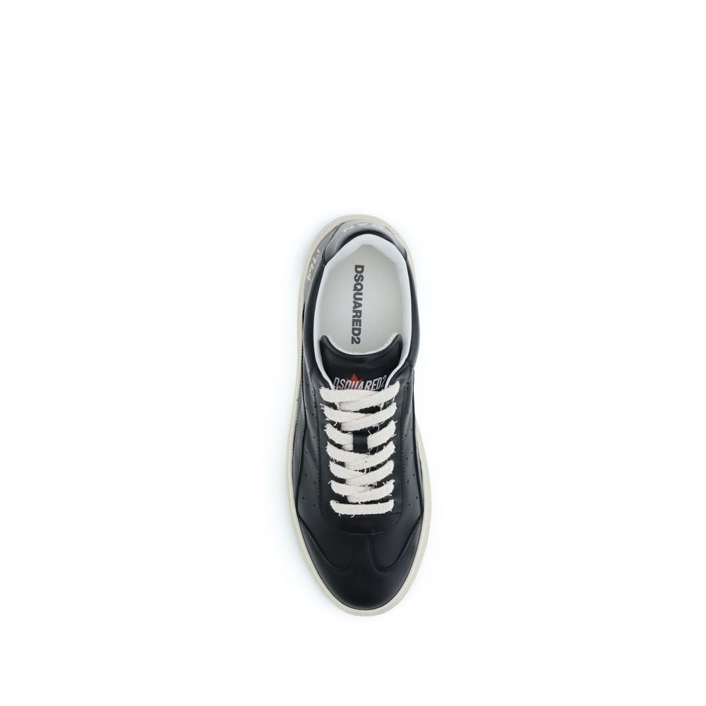 Dsquared² Black Calf Leather Bos Taurus Low Top Sneakers Curated Luxury Accessories by Orvyn