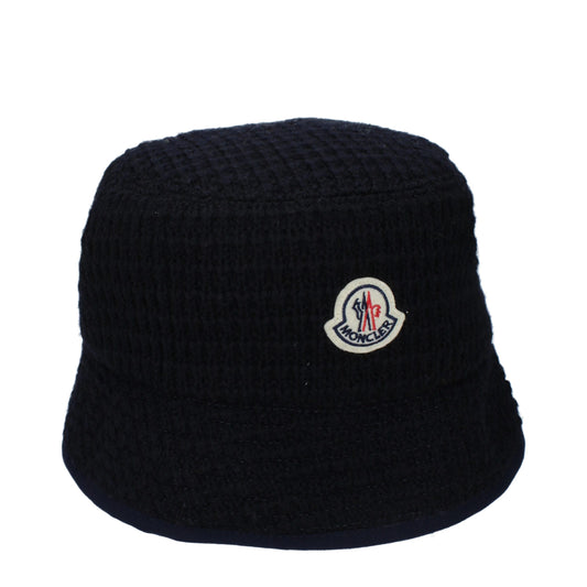 Moncler Blue Wool Bucket Hat Curated Luxury Accessories by Orvyn