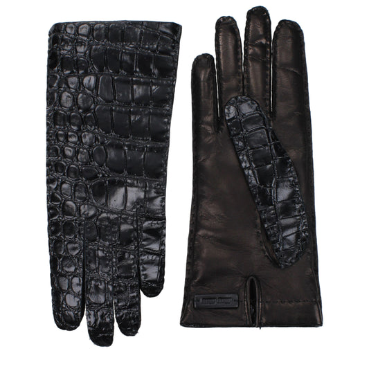 Miu Miu Black Leather Gloves Curated Luxury Accessories by Orvyn