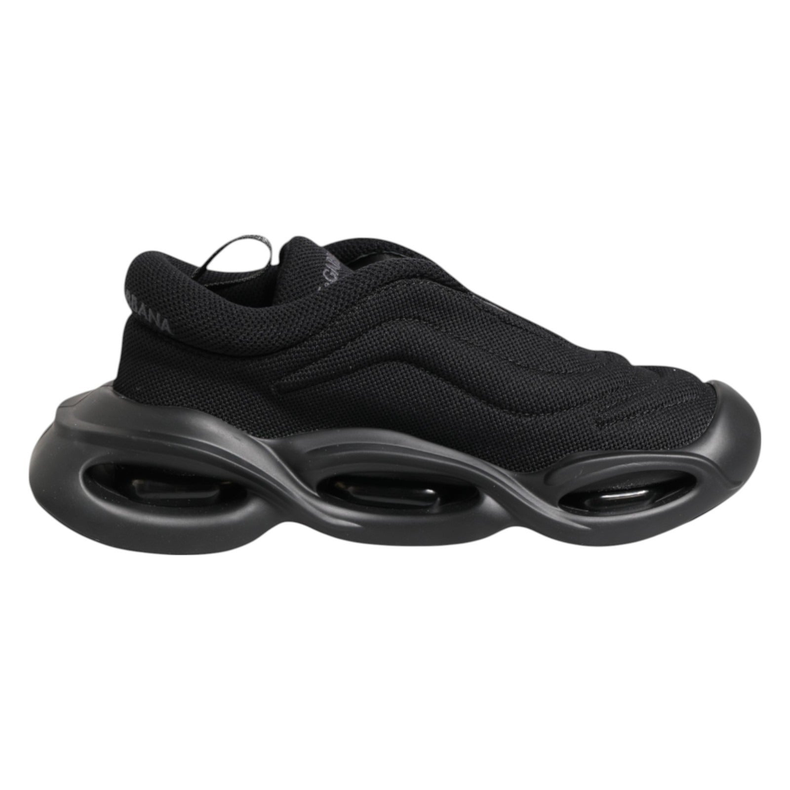 Dolce & Gabbana Black Slip On Low Top Wave Sneakers Shoes Curated Luxury Accessories by Orvyn