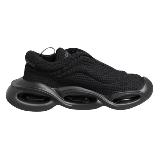 Dolce & Gabbana Black Slip On Low Top Wave Sneakers Shoes Curated Luxury Accessories by Orvyn
