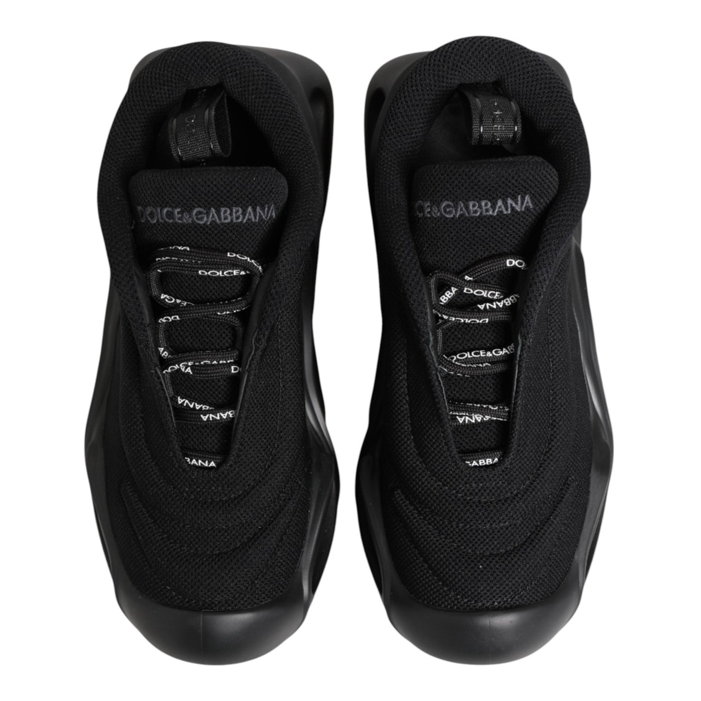 Dolce & Gabbana Black Slip On Low Top Wave Sneakers Shoes Curated Luxury Accessories by Orvyn