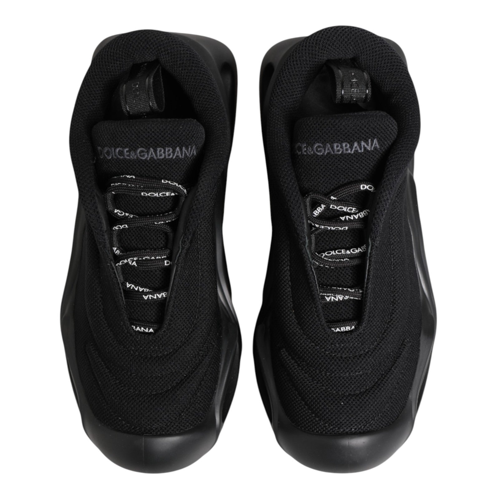 Dolce & Gabbana Black Slip On Low Top Wave Sneakers Shoes Curated Luxury Accessories by Orvyn