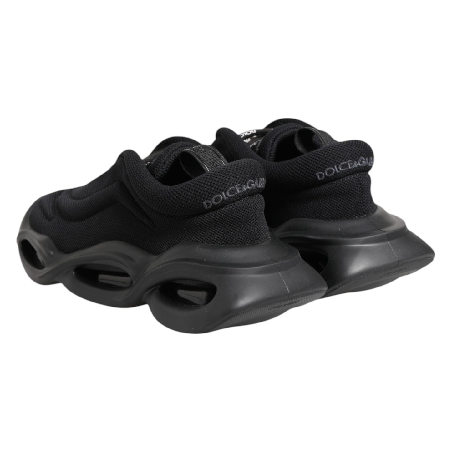 Dolce & Gabbana Black Slip On Low Top Wave Sneakers Shoes Curated Luxury Accessories by Orvyn