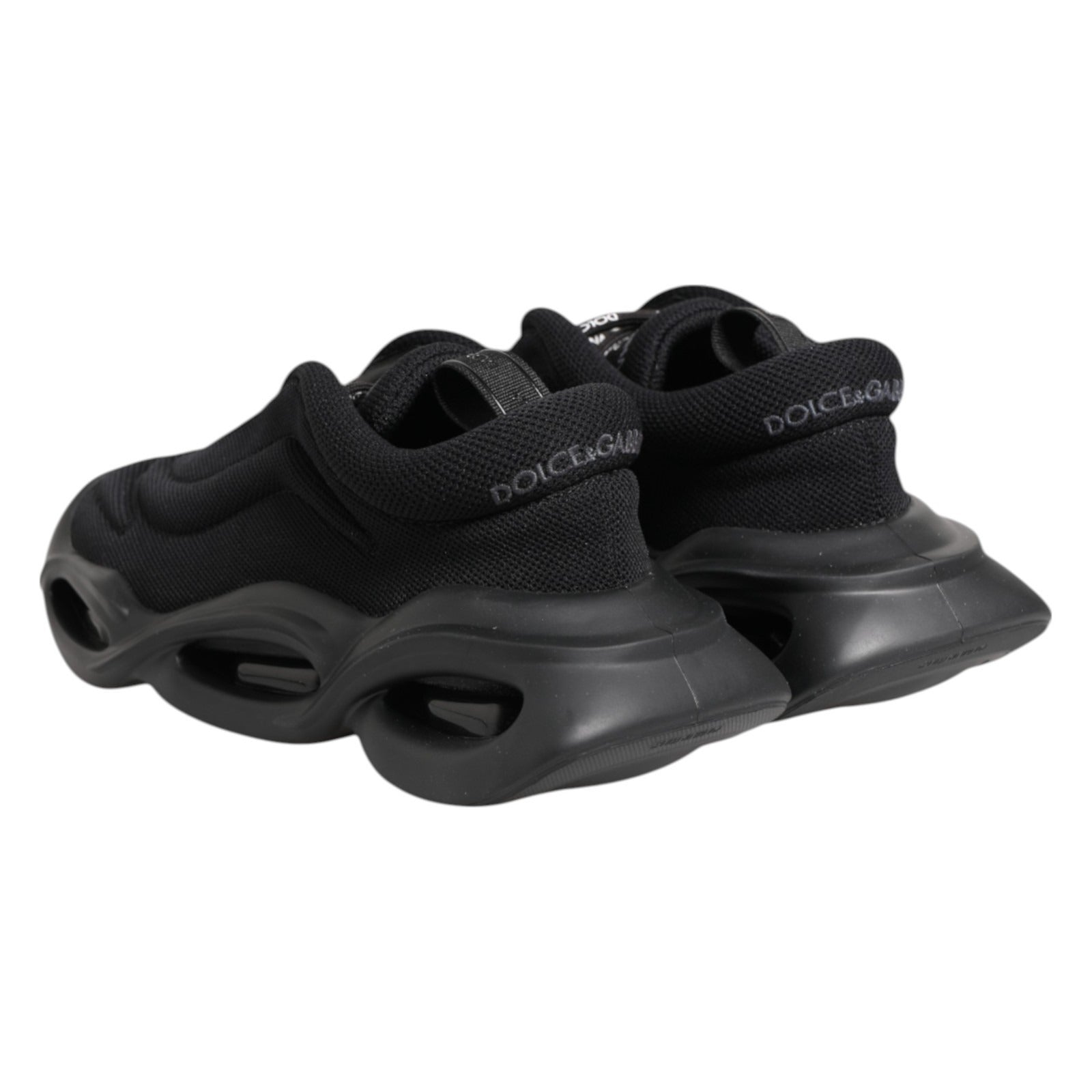 Dolce & Gabbana Black Slip On Low Top Wave Sneakers Shoes Curated Luxury Accessories by Orvyn