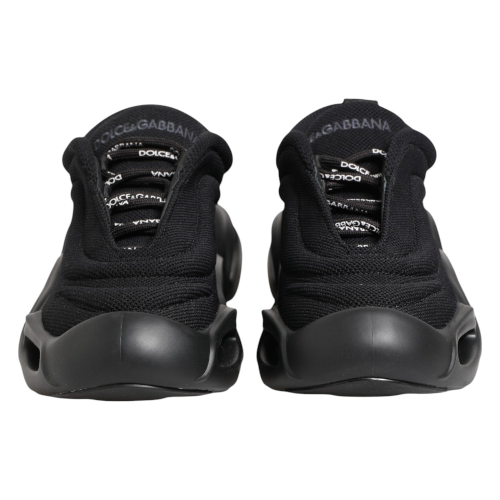 Dolce & Gabbana Black Slip On Low Top Wave Sneakers Shoes Curated Luxury Accessories by Orvyn